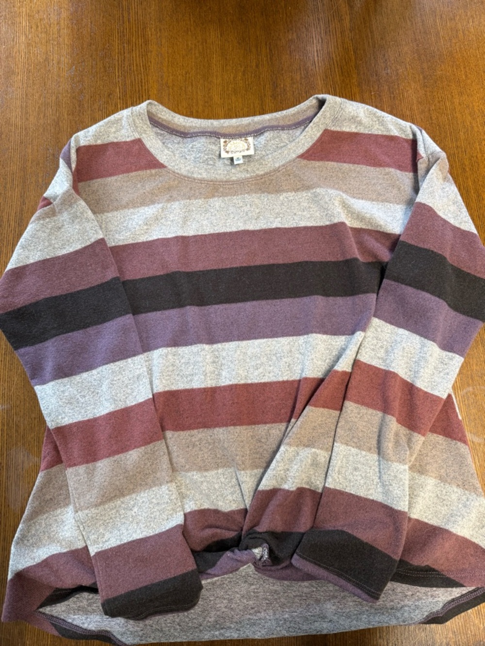 Striped Long-Sleeve Knit Top - Multicolor